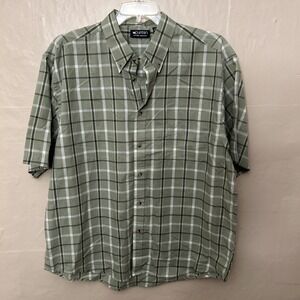 Mens XL Puritan Wrinkle Resistance Sage Green Plaid Shirt‎